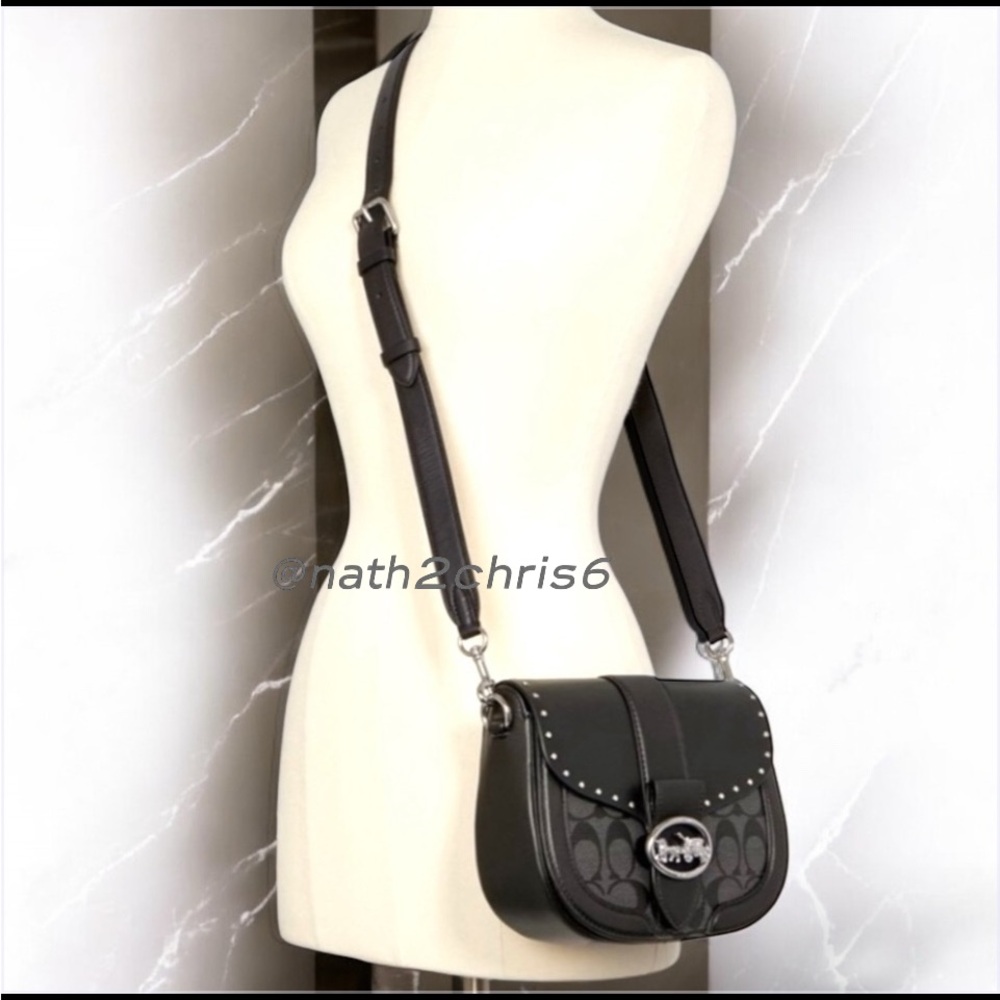 Coach Georgie Saddle Crossbody Black Graphite